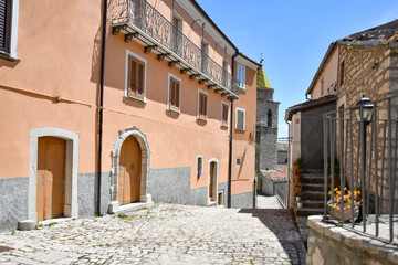 A narrow street in Sepino, a small village in Molise region, Italy.