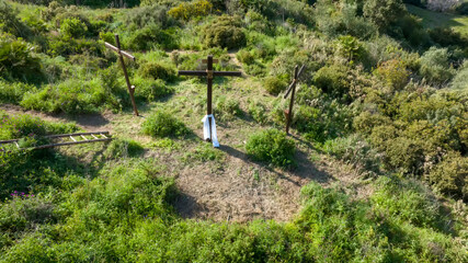 cruces para la representación de la crucifixión de Jesús en la cruz