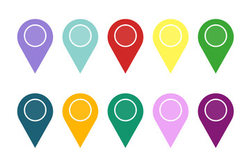 map pin colorful  flat vector set