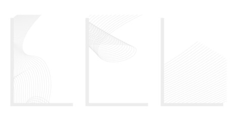 wavy lines vector template background set