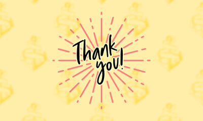 Thank You Card. Hand Written Lettering for Title, Heading, Photo Overlay, Wedding Invitation, Thank You Message.