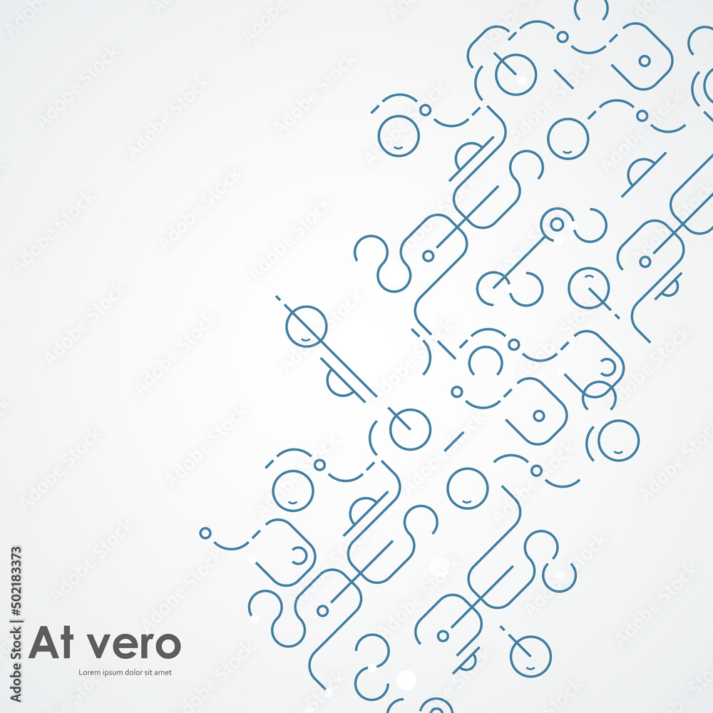 Poster Circles and lines genetic, science, chemical carcass. Vector connection pattern. Social network design. Concept with rounded lines and dots