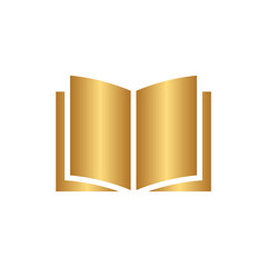 Open book icon with gold gradient