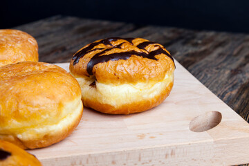 fried in oil Berlin donuts with stuffing