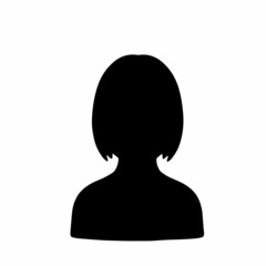 ショートヘアの人物シルエット　黒