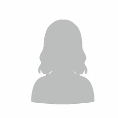 パーマヘアの人物シルエット　グレー