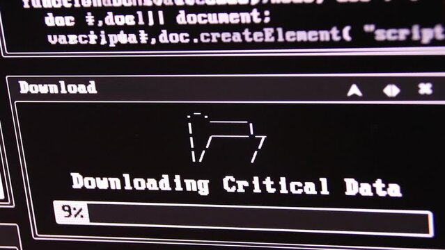 Hacker downloading critical infos
