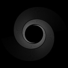 Spiral with gray lines different colors as dynamic abstract vector background or logo or icon.