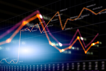 Business graph and trade monitor