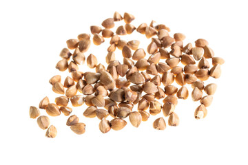 buckwheat groats on a white isolated background
