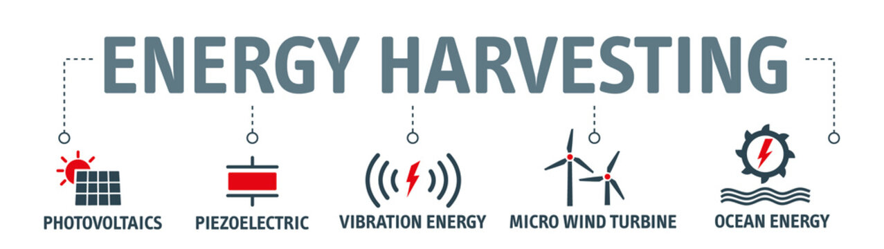 Banner energy harvesting concept - vector illustration