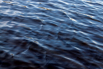 water in the lake in calm, windy weather