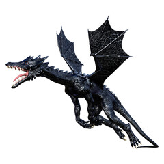 3D Rendering Fairy Tale Dragon on White