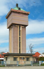 Water tower in Borovany,South Bohemia,Czech Republic,Europe,Central Europe
