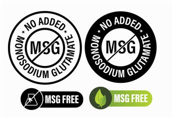 'no added monosodium glutamate' vector icon st.