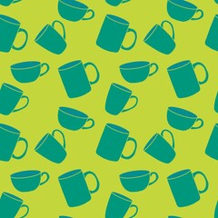 Breakfast seamless cup pattern for fabrics and textiles and packaging and gifts and kitchen and kids