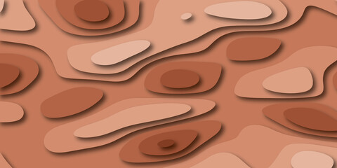 Luxury orange abstract papercut background with 3d geometry circles. Orange paper cut banner with 3D slime abstract background.