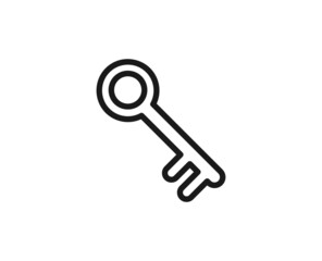 Single line icon of key High quality vector illustration for design, web sites, internet shops, online books etc. Editable stroke in trendy flat style isolated on white background