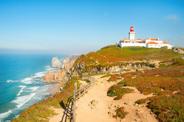 Fototapeta na wymiar Cabo Roca lighthouse seascape Portugal