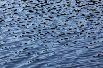 water in the lake in calm, windy weather