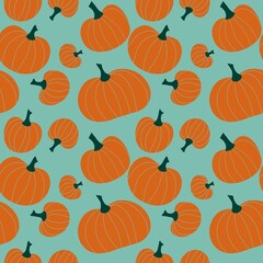 Halloween seamless pumpkin pattern for fabrics and textiles and packaging and gifts and cards and linens and kids