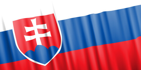 Wavy vector flag of Slovakia