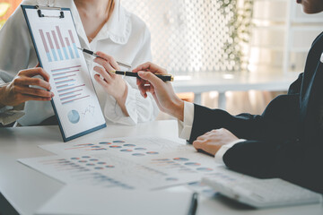 The financiers are calculating personal taxes for their customers..