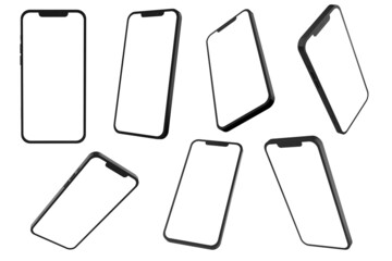 Mobile Phone Template Mockup. 3D illustration.