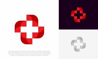 Obraz premium medical cross logo design vector 