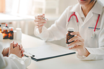 Doctors recommend prescription drugs to patients.