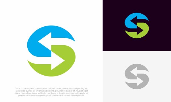 letter S exchanger logo initial abstract vector icon design illustration