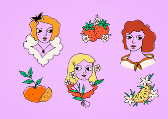 ilustración hecha a mano y pintada digitalmente 
Handmade and digitally painted illustration