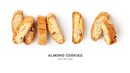 Almond cookies cantuccini collection - obrazy, fototapety, plakaty