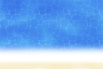 海と砂浜を上から見た背景素材