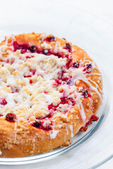 redcurrant pie with sugar icing