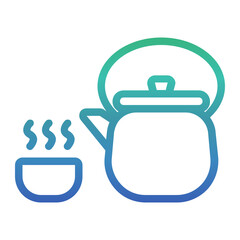 Teapot , Tea gradient icon.