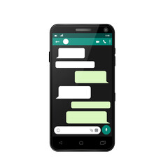 Mobile phone. Vector illustration. Messenger window. Whatsapp chating and messaging concept.