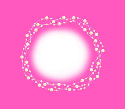 Round tegs pearl frame (pink background)