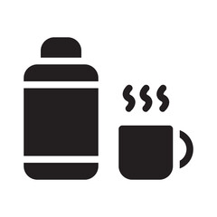 Thermos , Tea solid icon.