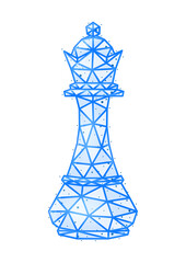 Polygonal Wireframe Chess Composition