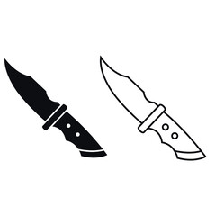 Obraz premium Knife icon vector set. hike illustration sign collection. ammunition symbol. hunting logo.