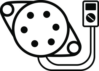 Car generator repair symbol icon on white background for auto service, auto mechanic, websites