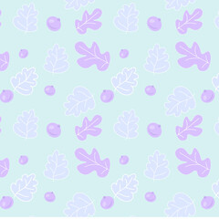 Vector seamless pattern, with purple leaves for textiles, wallpapers, backgrounds