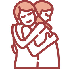 Hugging one color icon