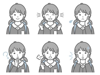 小学生女子の色々な表情