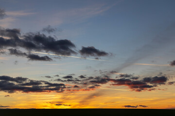 clouds at sunset in winter