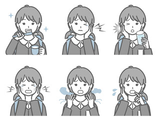 口の中に異常がある小学生女子