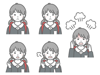 怒る表情の強弱　小学生女子