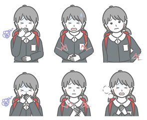 体調が悪い小学生女子