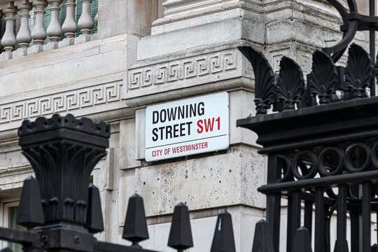 London, United Kingdom. Downing Street. Place where live British Prime Minister Boris Johnson